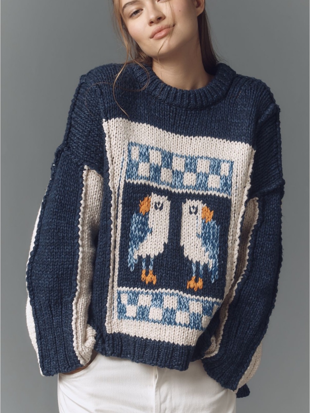 Pilcro Chunky Crew-Neck Jumper size XS